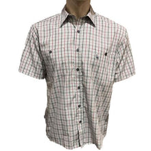 Load image into Gallery viewer, INCA Pure Cotton S/S Check Shirt - Black/Red/Green (97)
