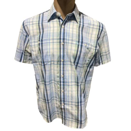 INCA S/S Check Shirt - Blue/Green (30)