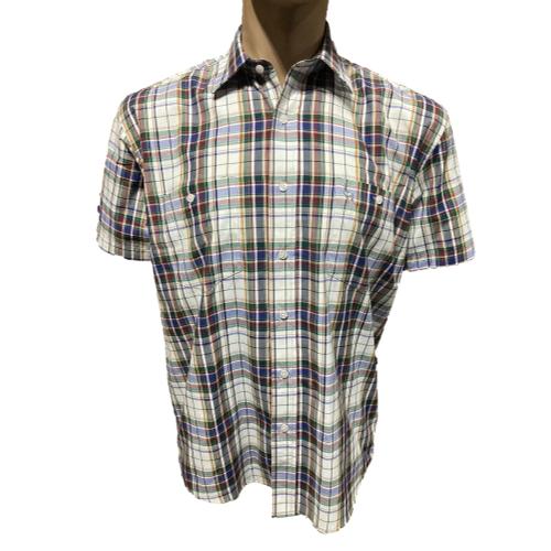 INCA S/S Check Shirt - Green/Blue/Red (50)