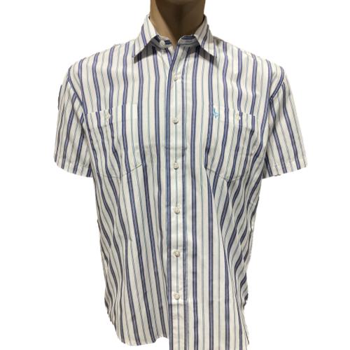 INCA S/S Striped Shirt - Blue/White (30)