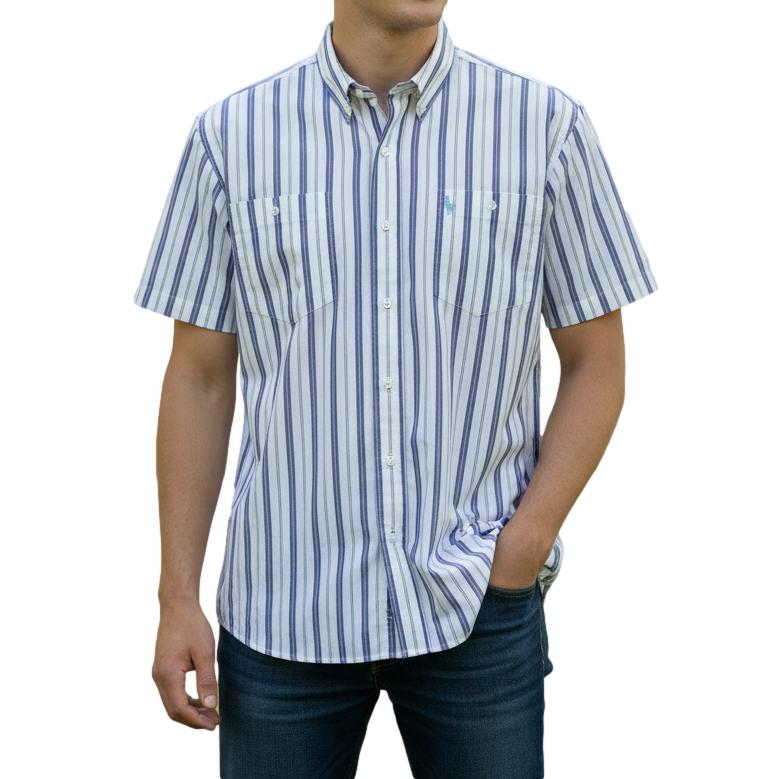 INCA S/S Striped Shirt - Blue/White (30)