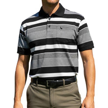 Load image into Gallery viewer, INCA S/S Stripe Golfer - Black/Grey (96)
