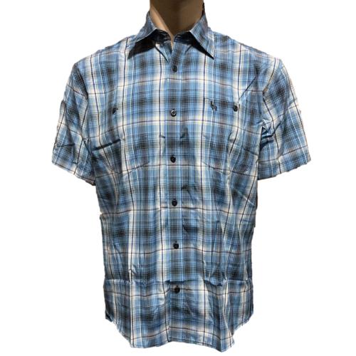 INCA S/S Check Shirt - Blue/Black (33)