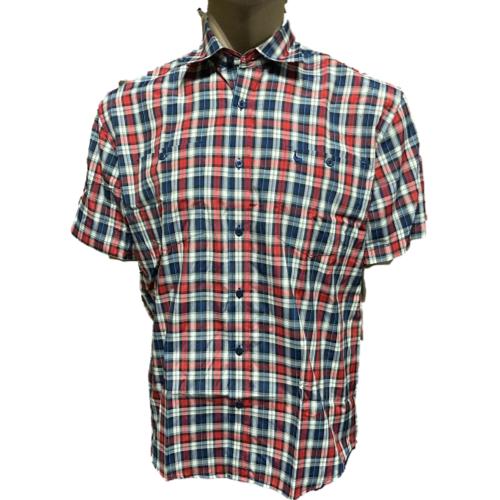 INCA S/S Check Shirt - Red/Blue (51)