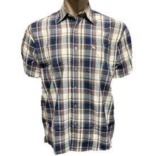 Load image into Gallery viewer, INCA S/S Check Shirt - Cream/Blue (23)
