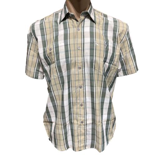 INCA S/S Check Shirt - Green/Khaki (41)
